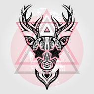Deer head Tribal pattern N8
