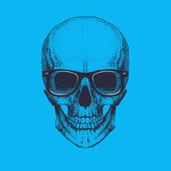 Cool hipster skull in glasses