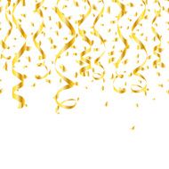 Party golden confetti streamers