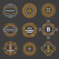 Vector vintage logos for hotel restaurant business or boutique Monogram