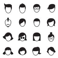 Hair style icons Vector Illustration Set