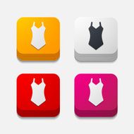 square button swimsuit N13