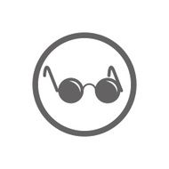 Glasses with black round lenses vector icon isolated