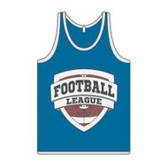 Sleeveless blue Shirt with Football Label N2