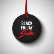 Black Friday sale black tag round banner advertising vector illustration