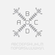 Floral monogram simple and graceful design template