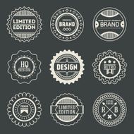 Retro design insignias logotypes set 17 Vector vintage elements