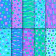 Set of seamless colorful patterns