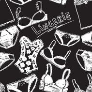 Hand drawn vector sexy lingerie set N8