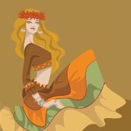 Flower power bohemian hippie chic girl N10