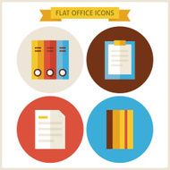 Flat Office Website Icons Set