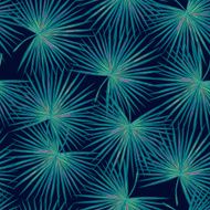 Seamless vector tropical fashion pattern with blue palm leaves