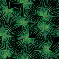 Seamless vector tropical fashion pattern with green palm leaves N3