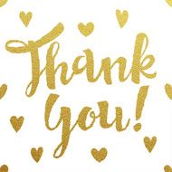 Gold lettering design for card Thank You