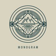 luxury linear monogram minimal geometric vintage hipster vect