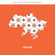 Map of Ukraine with ethnic pattern vector N2