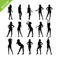 Sexy lady silhouettes vector set 7 N2