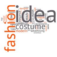 fashion and costume tag word cloud background