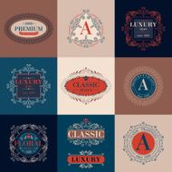 Luxury logo template ornament labels set N4