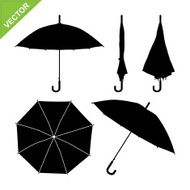Umbrella silhouettes vector