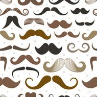 Different retro style moustache seamless pattern