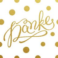 Gold lettering design for card Danke N2