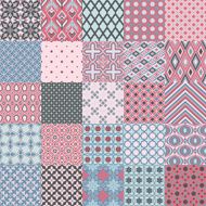 Set of classic geometric patterns in delicate colors