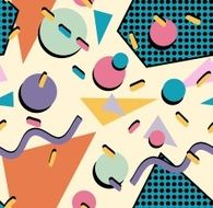 Retro 80s seamless pattern background N10