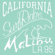 T-shirt Printing design typography graphics California Malibu beach surf vector N3