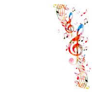 Colorful background with music notes N3