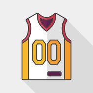 basketball clothing flat icon with long shadow eps10 N52