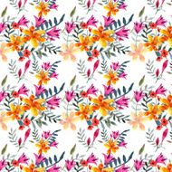 Wildflowers blooming delicate flowers background painted watercolors N16