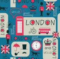 retro British newspaper seamless pattern N2
