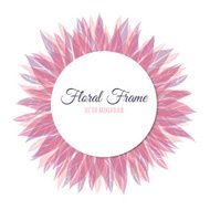 Pink floral round frame