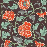 Ornamental colored antique floral pattern N5