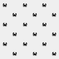Geometric simple monochrome minimalistic vector marine pattern crabs N7