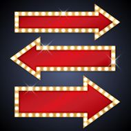Arrow shaped signs in retro style N2