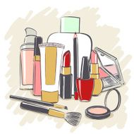 Set of cosmetic products for makeup
