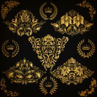 Set of vector damask ornaments N10