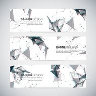 Vector banners set with polygonal abstract shapes circles lines N2