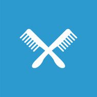 comb icon isolated white on the blue background N2