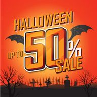 Halloween sale banner Vector illustration