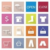 Collection of 16 Shopping Item Icons Banner