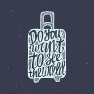 Motivational travel poster with suitcase N2