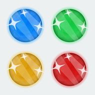 Vector round gems blue green yellow and red EPS 10
