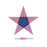 Abstract vector design element star with american flag