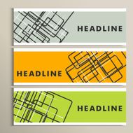 Abstract lines on color background Three banner