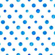 Blue watercolor circles vector seamless pattern N3