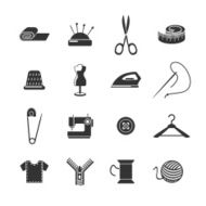 Sewing Icon Black Set