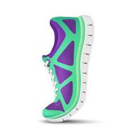 Realistic bright curved sport shoes for running Vector illustration N2